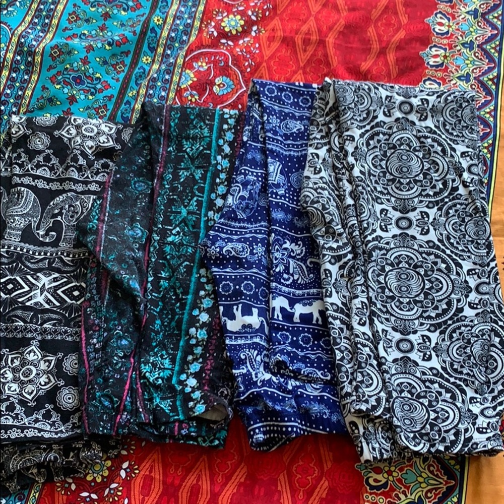 Leggings lot yoga elephants mandala soft stretchy
